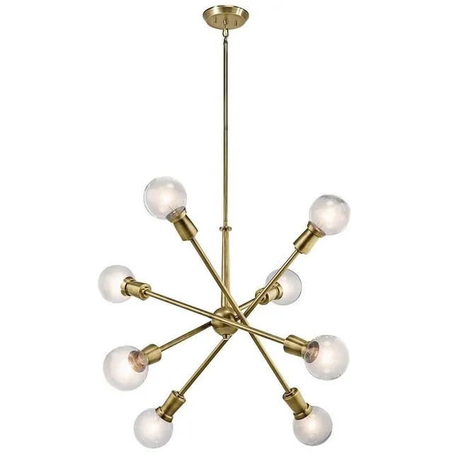 kichler-armstrong-8-light-sputnik-chandelier-natural-brass-adjustable-arms-30-x- image 1