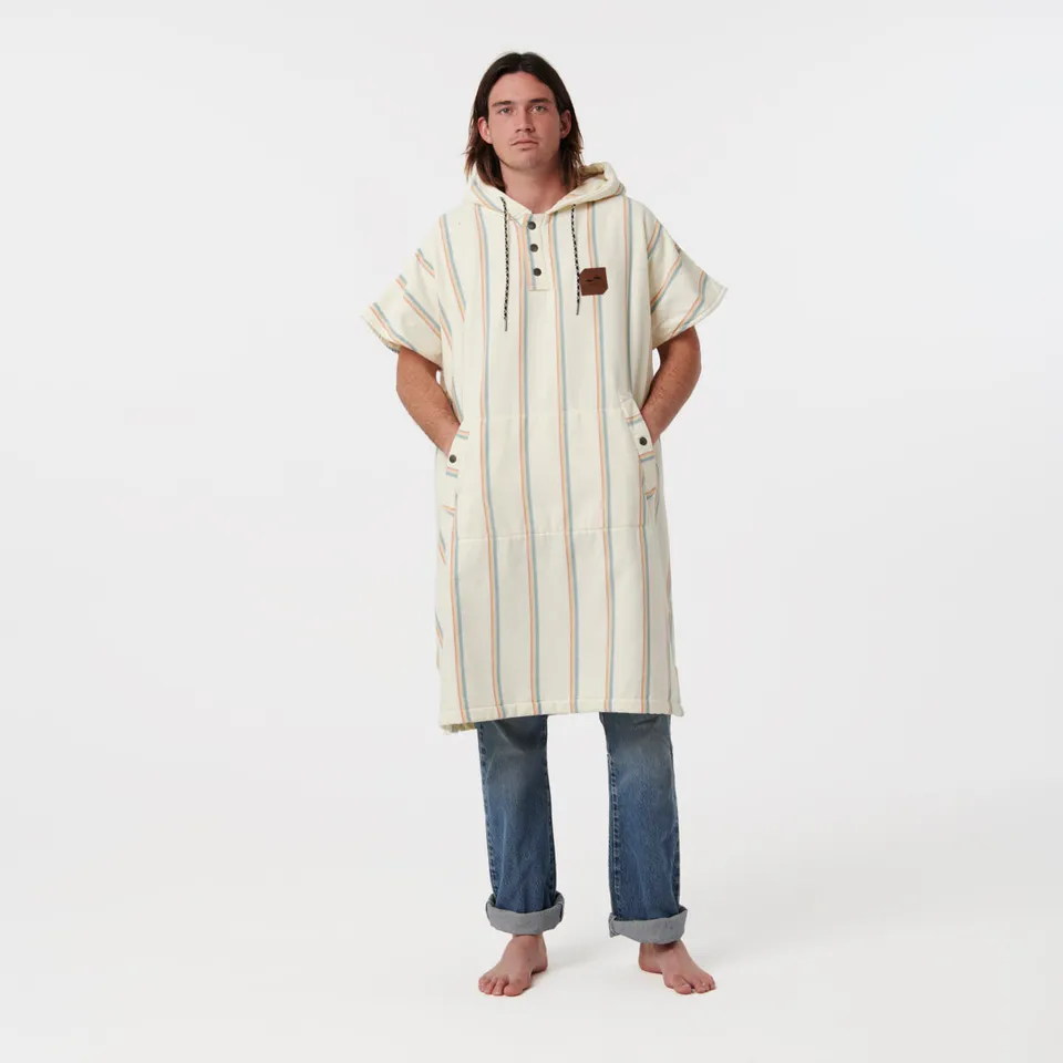 slowtide-baja-stripe-fouta-poncho-cream image 1