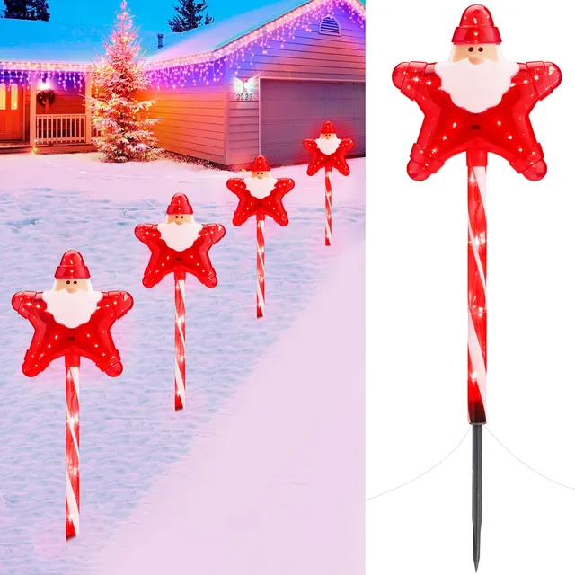 brightown-4-pack-23-inch-plug-in-christmas-candy-cane-star-santa-claus-pathway-l image 1