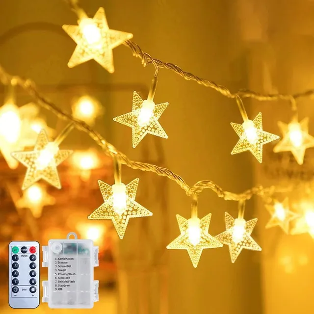 brightown-17ft-50-led-battery-operated-star-string-lights-with-remote-and-timer- image 1