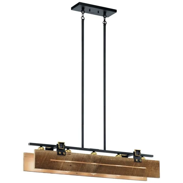 kichler-ridgewood-44180bkt-five-light-linear-chandelier-textured-black image 1