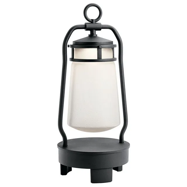kichler-lyndon-49500btbled-19-portable-bluetooth-led-lantern-textured-black-etch image 1