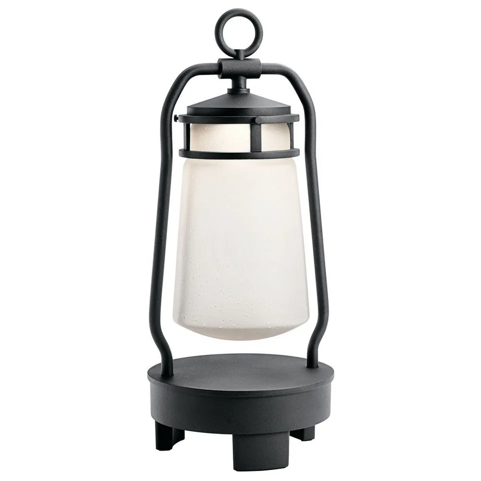 kichler-lyndon-49500btbled-19-portable-bluetooth-led-lantern-textured-black-etch image 1