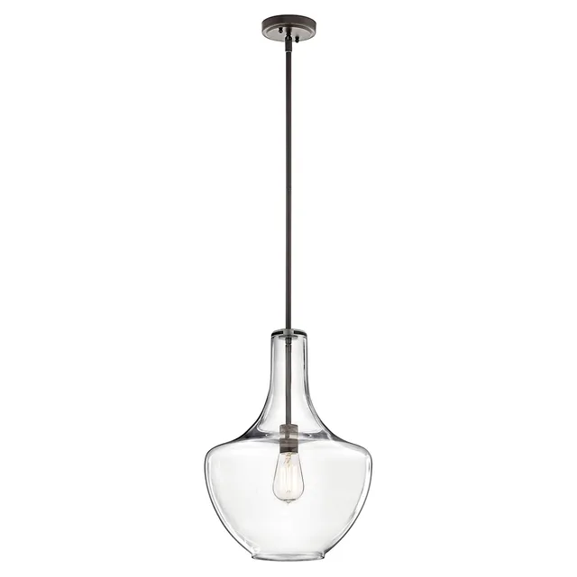 kichler-everly-bell-pendant-light-clear-glass-olde-bronze image 1