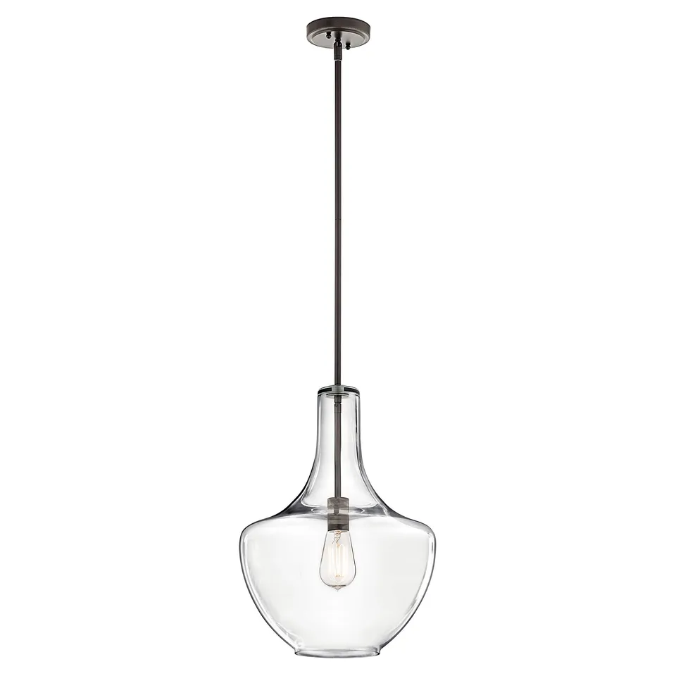 kichler-everly-bell-pendant-light-clear-glass-olde-bronze image 1
