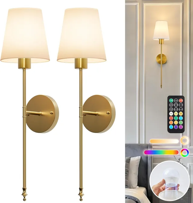 brightown-2-pack-battery-operated-wireless-rechargeable-wall-sconce-lamp-lights- image 1