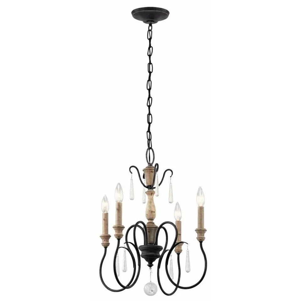 kichler-43615wzc-four-light-chandelier-in-weathered-zinc image 1