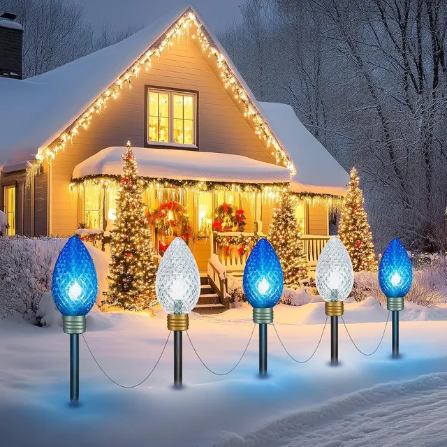 brightown-2-pack-super-jumbo-c9-strawberry-lights-22-ft-total-plug-in-blue-pure- image 1