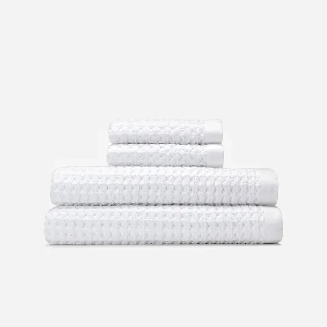 slowtide-guild-waffle-bath-towel-bundle-2-2-white image 1