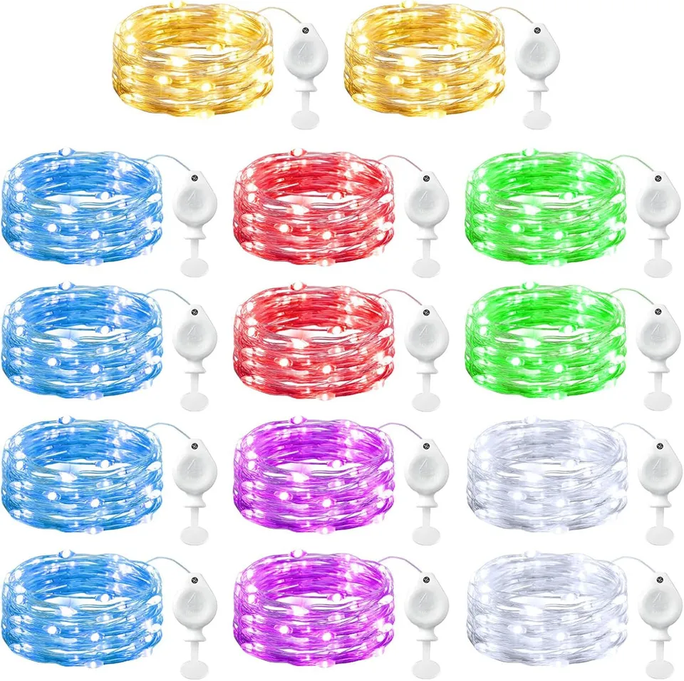 brightown-14-pack-7ft-led-silver-wire-fairy-lights-20-leds-in-6-colors-battery-o image 1