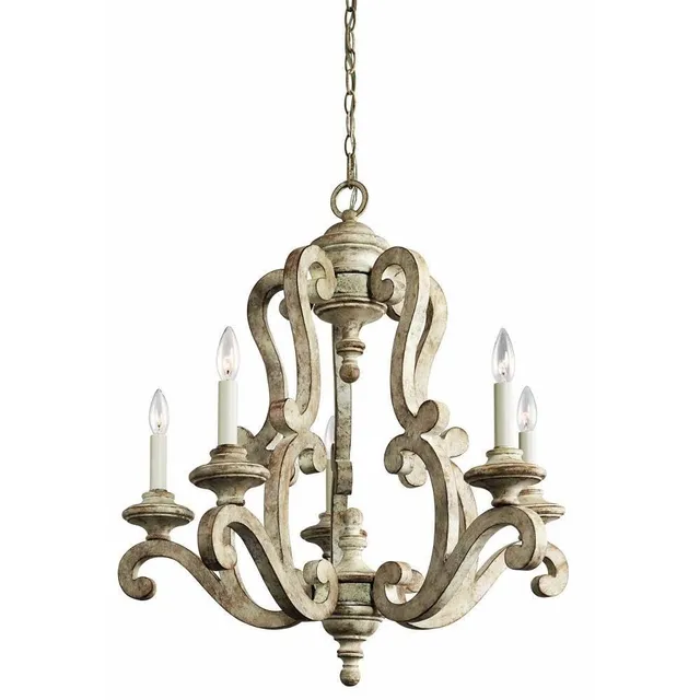 kichler-hayman-bay-43256daw-5-light-chandelier-distressed-antique-white image 1