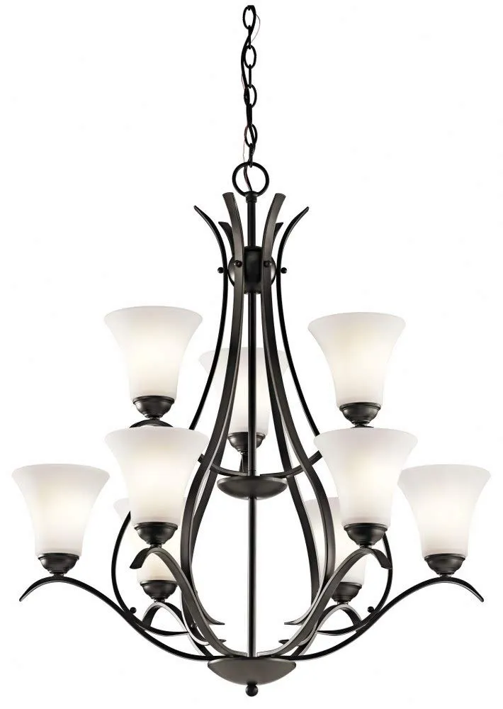 kichler-keiran-33-25-9-light-chandelier-olde-bronze-finish-with-satin-etched-whi image 1