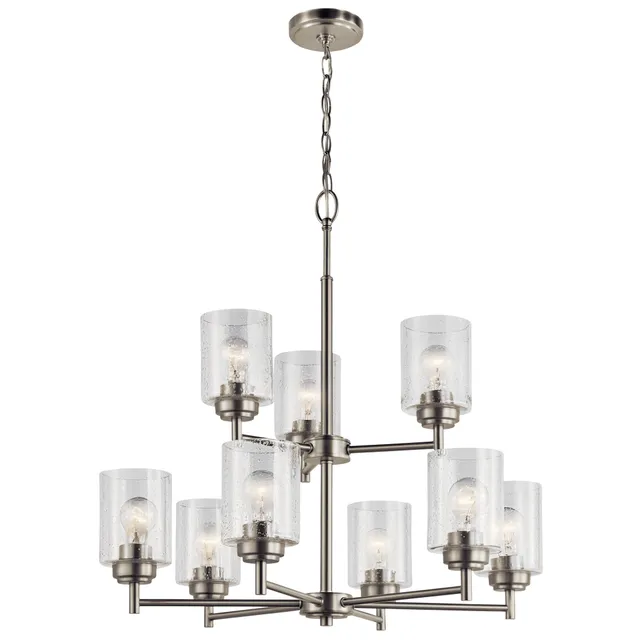 kichler-winslow-27-9-light-2-tier-chandelier-brushed-nickel-with-clear-seeded-gl image 1