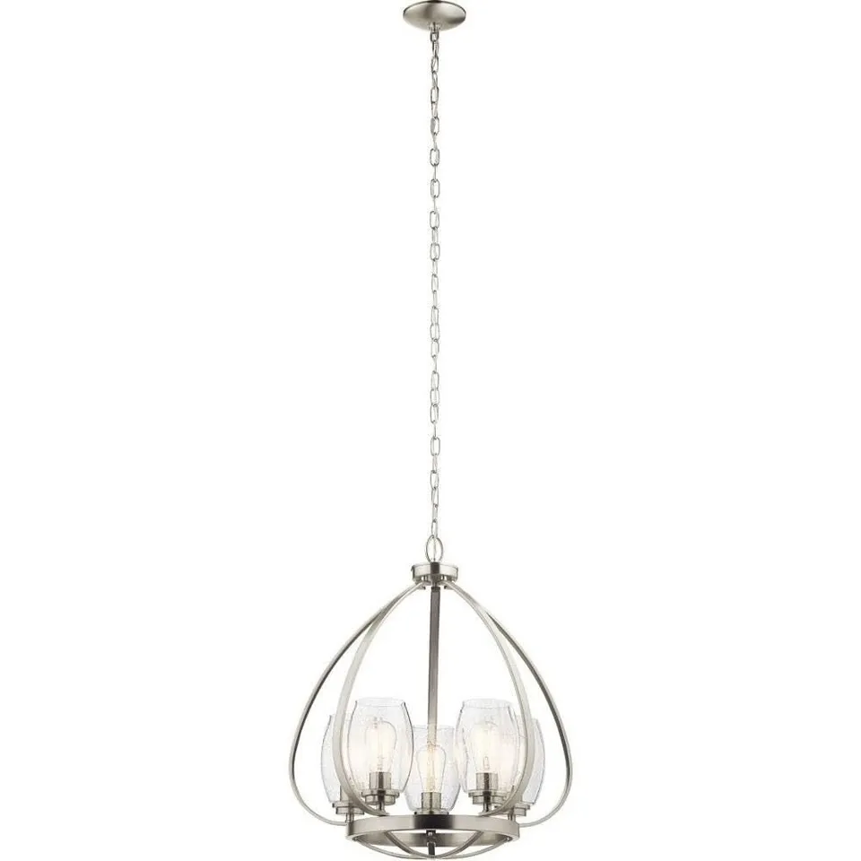kichler-tuscany-24-5-light-chandelier-with-clear-seeded-glass-in-brushed-nickel image 1