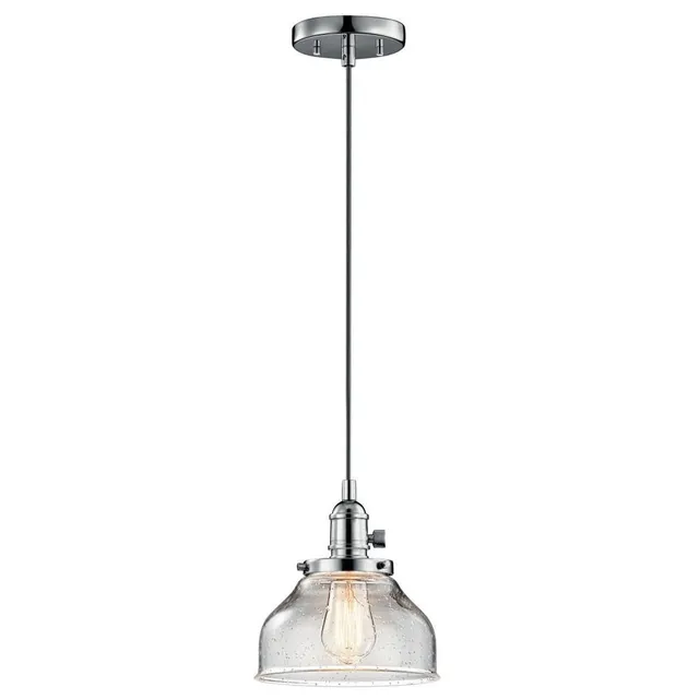 kichler-avery-8-5-1-light-bell-mini-pendant-chrome-clear-seeded-glass image 1