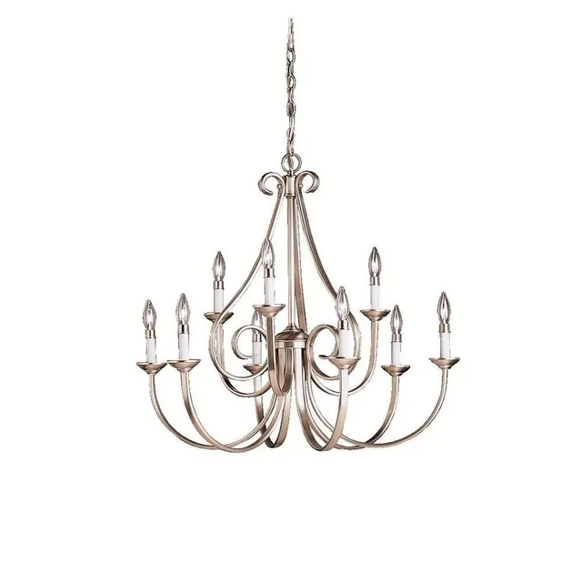 kichler-dover-9-light-2-tier-chandelier-brushed-nickel-2031ni image 1
