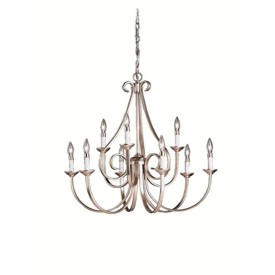 kichler-dover-9-light-2-tier-chandelier-brushed-nickel-2031ni image 1