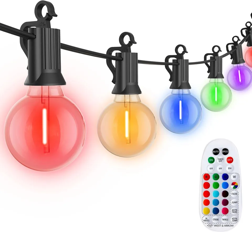 brightown-g40-58ft-plug-in-led-string-lights-27-multicolor-bulbs-remote-control- image 1