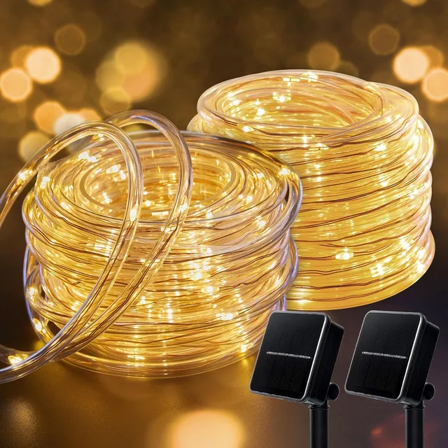 brightown-2-pack-72ft-solar-powered-rope-string-lights-200-led-8-modes-warm-whit image 1