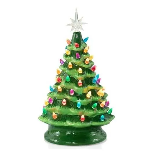 brightown-13-inch-battery-operated-ceramic-christmas-tree-with-multicolored-led- image 1