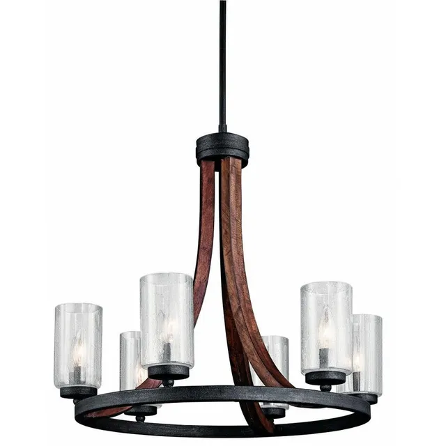 kichler-grand-bank-6-light-chandelier-auburn-stained-wood-distressed-black-metal image 1