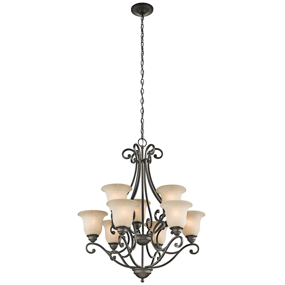 kichler-camerena-34-5-9-light-two-tier-chandelier-olde-bronze-with-white-scavo-u image 1