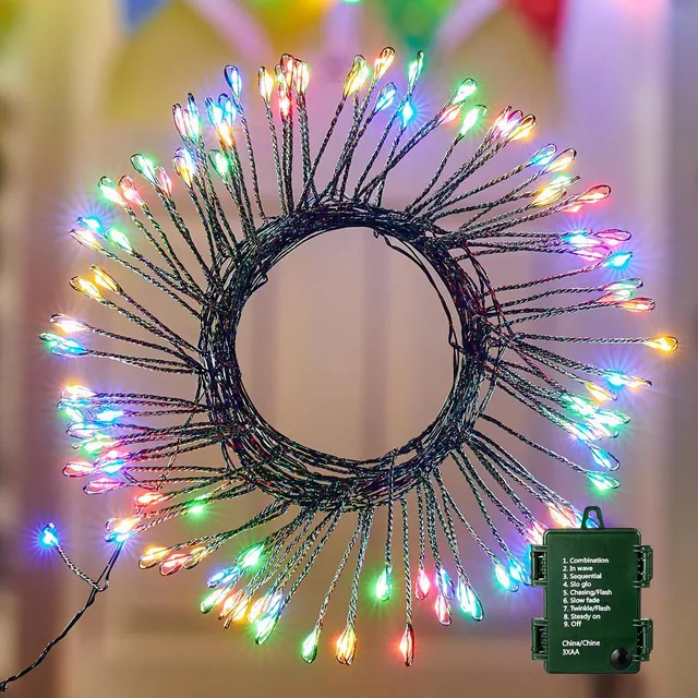 brightown-10ft-multicolor-firecracker-fairy-lights-120-led-battery-operated-bend image 1