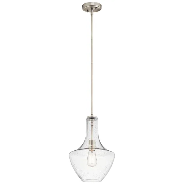 kichler-everly-bell-pendant-light-seeded-glass-brushed-nickel-42141nics image 1