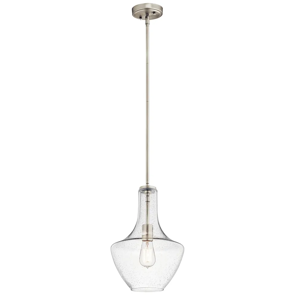 kichler-everly-bell-pendant-light-seeded-glass-brushed-nickel-42141nics image 1
