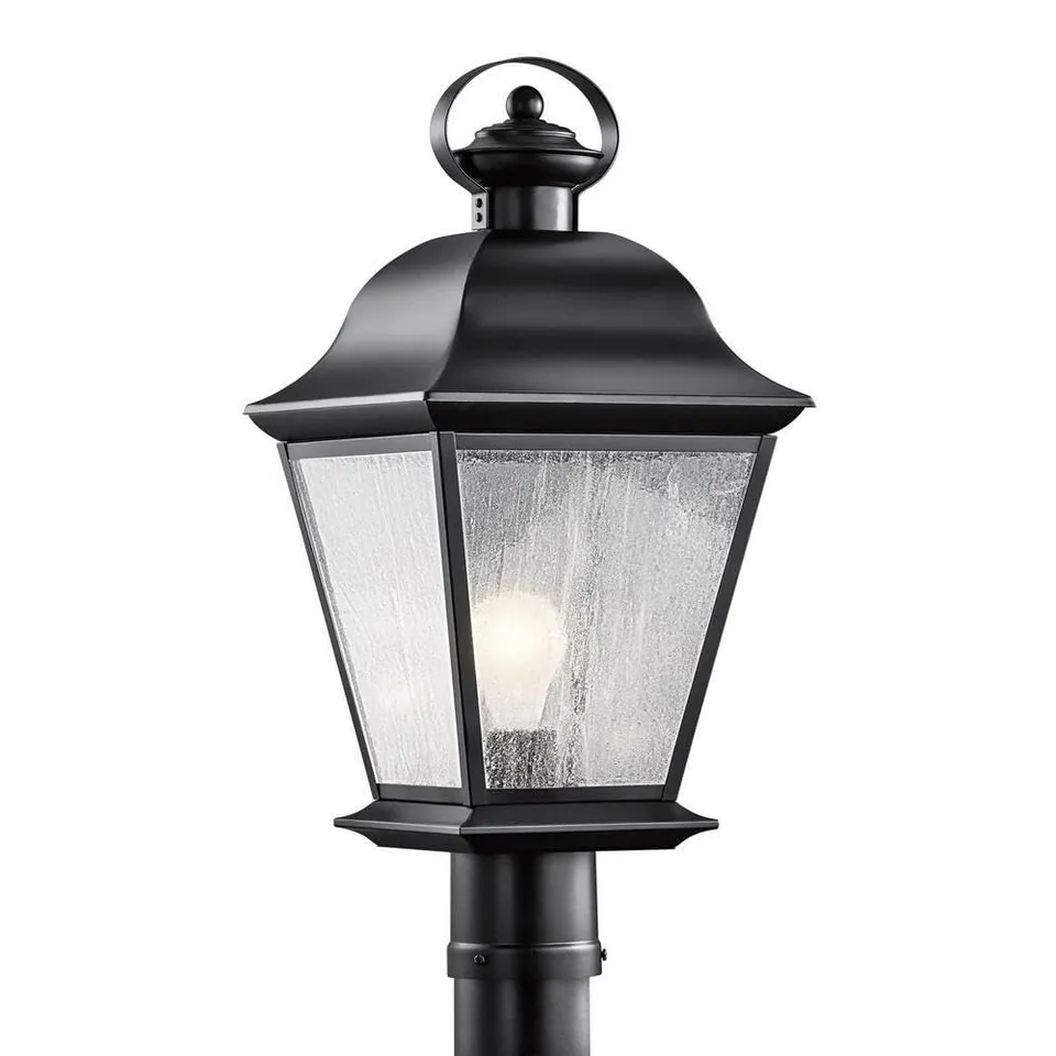 kichler-mount-vernon-outdoor-post-light-black-clear-seeded-glass-9-5-x-20-75-mod image 1