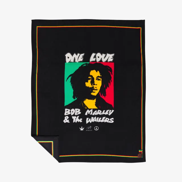 slowtide-one-love-polar-fleece-throw-blanket-bob-marley-x-slowtide image 1