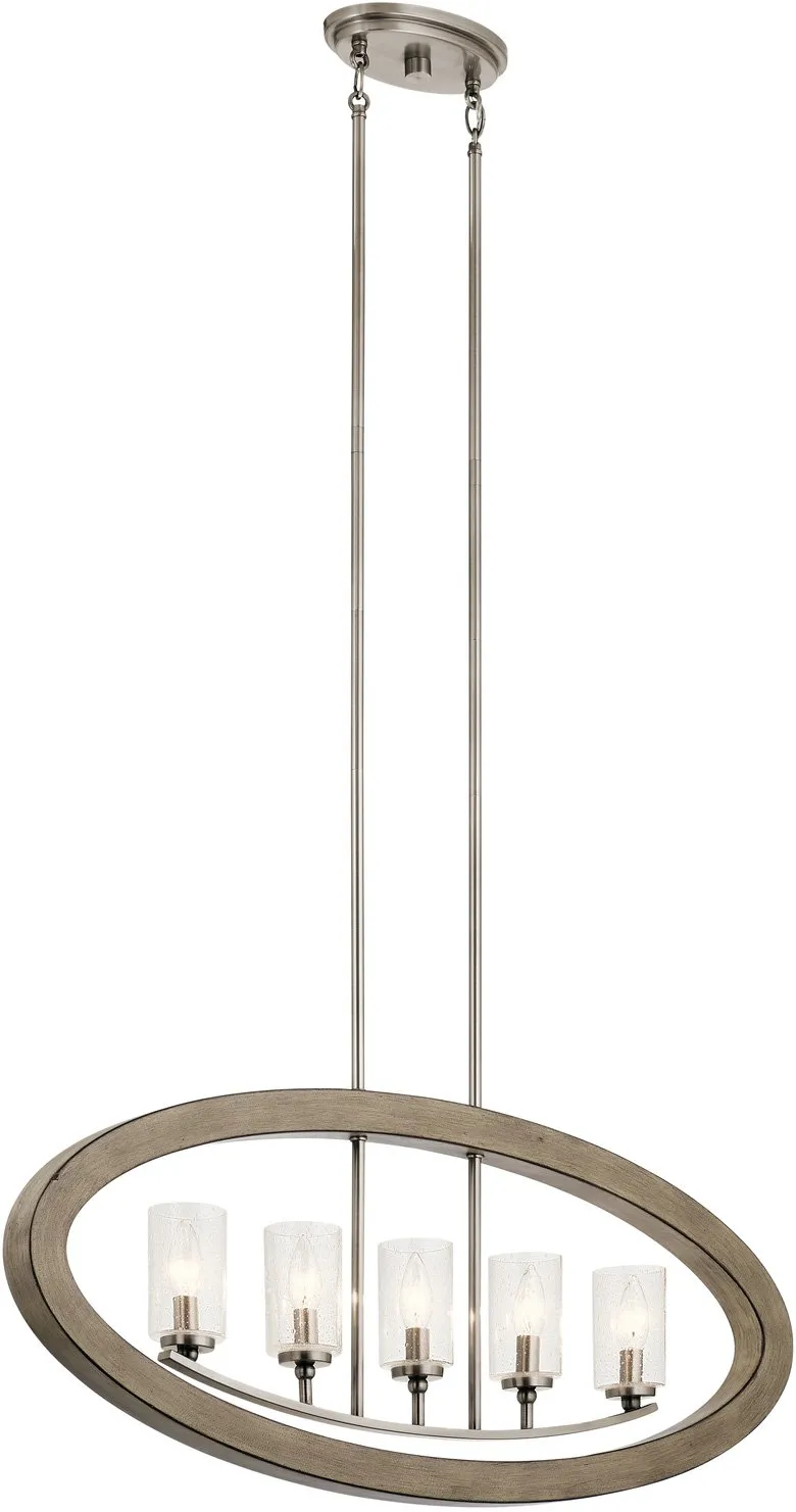 kichler-grand-bank-43186dag-five-light-linear-chandelier-distressed-antique-gray image 1