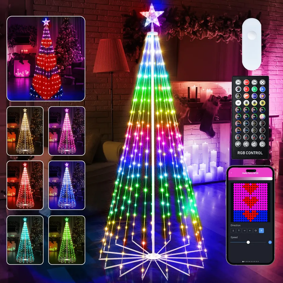 brightown-smart-cone-tree-light-with-star-topper-remote-app-control-16-colors-34 image 1