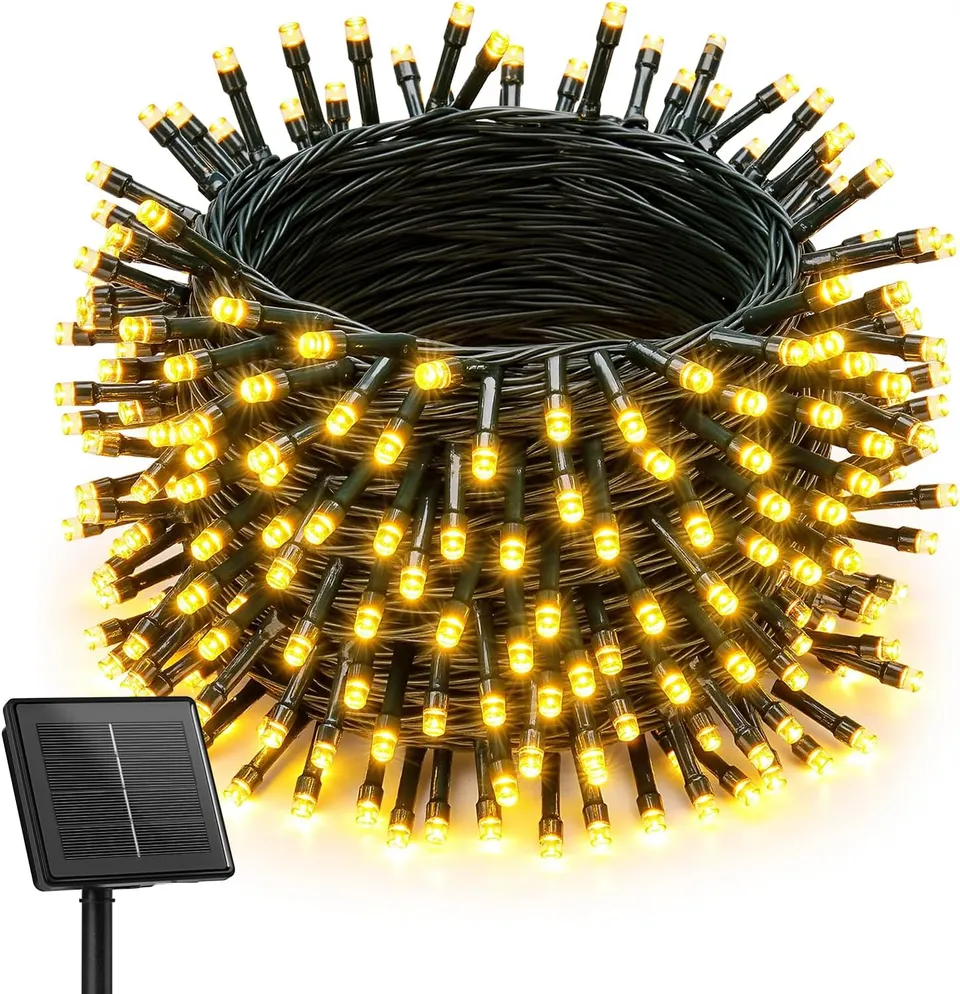 brightown-50ft-120-led-solar-string-lights-outdoor-warm-white-8-modes-ip65 image 1