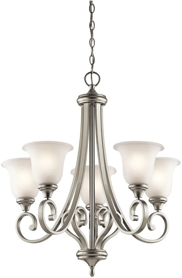 kichler-monroe-29-5-5-light-chandelier-in-brushed-nickel-with-satin-etched-glass image 1