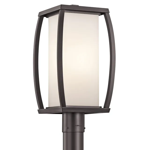 kichler-bowen-outdoor-post-mount-1-light-architectural-bronze-satin-etched-opal- image 1