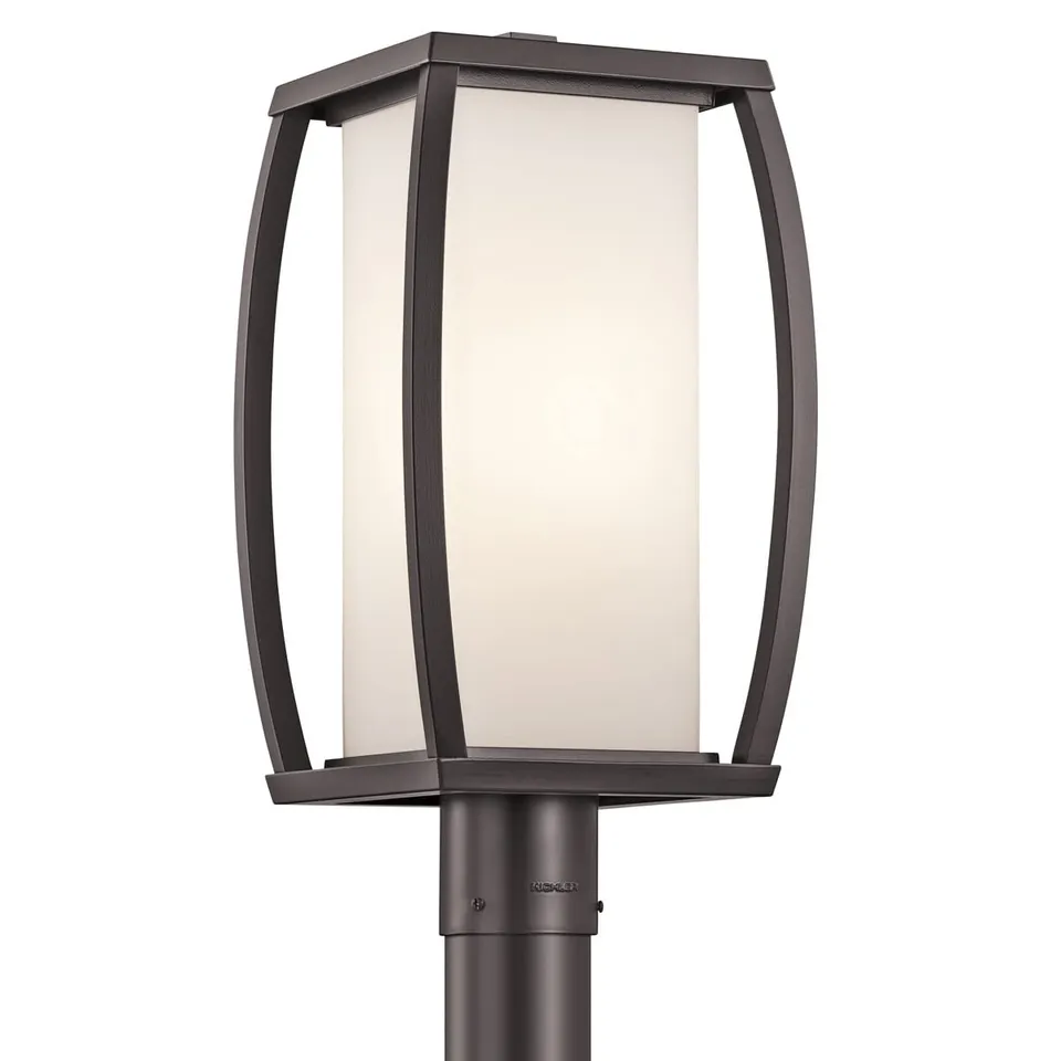 kichler-bowen-outdoor-post-mount-1-light-architectural-bronze-satin-etched-opal- image 1