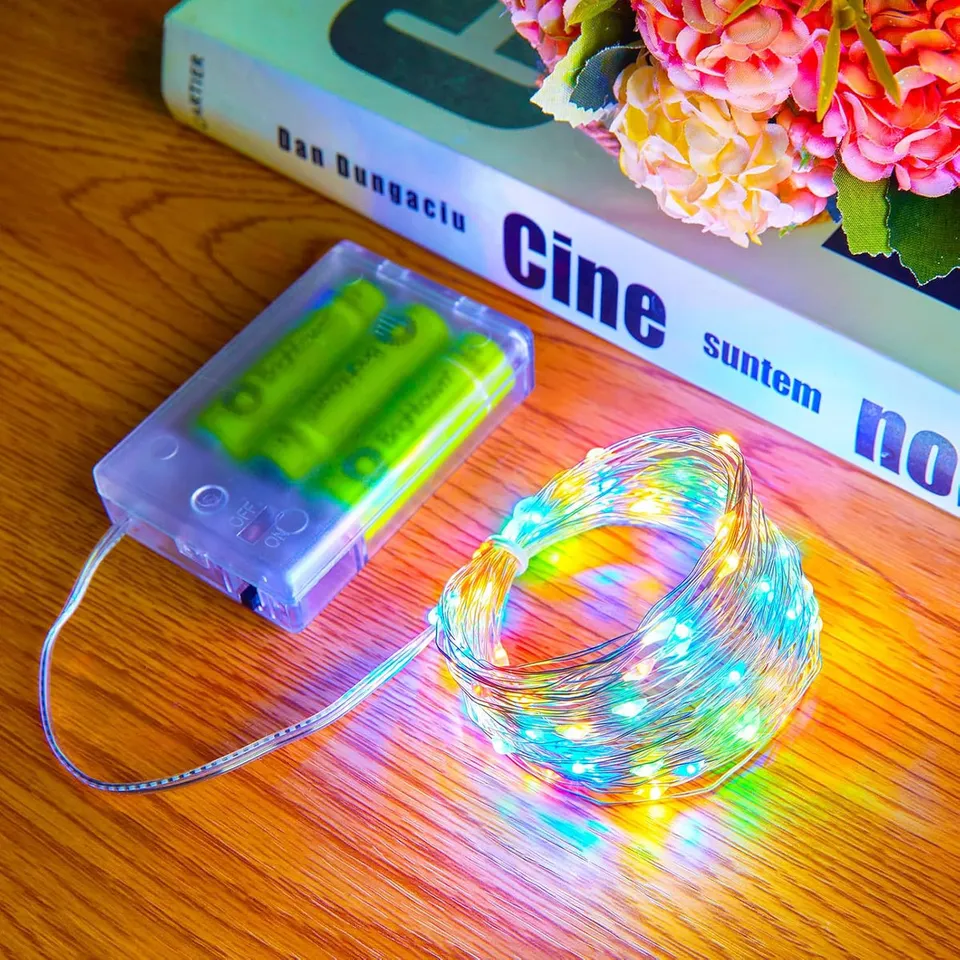 brightown-33ft-100-led-battery-operated-string-fairy-lights-multicolor-for-indoo image 1