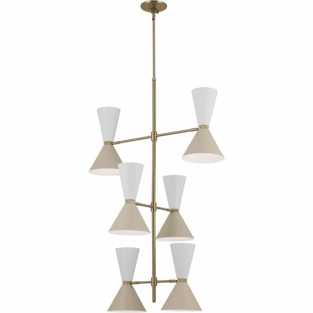 kichler-phix-12-light-foyer-chandelier-in-champagne-bronze-with-greige-and-white image 1
