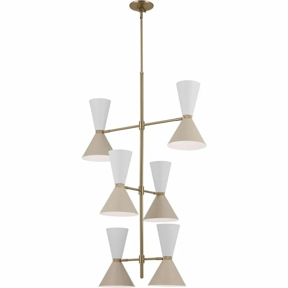 kichler-phix-12-light-foyer-chandelier-in-champagne-bronze-with-greige-and-white image 1