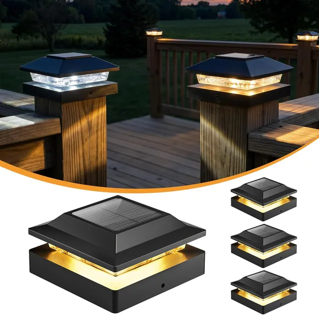 brightown-4-pack-solar-post-fence-cap-lights-with-2-color-modes-warm-white-cool- image 1