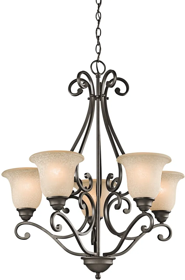 kichler-camerena-31-25-5-light-chandelier-olde-bronze-with-white-scavo-umber-tin image 1