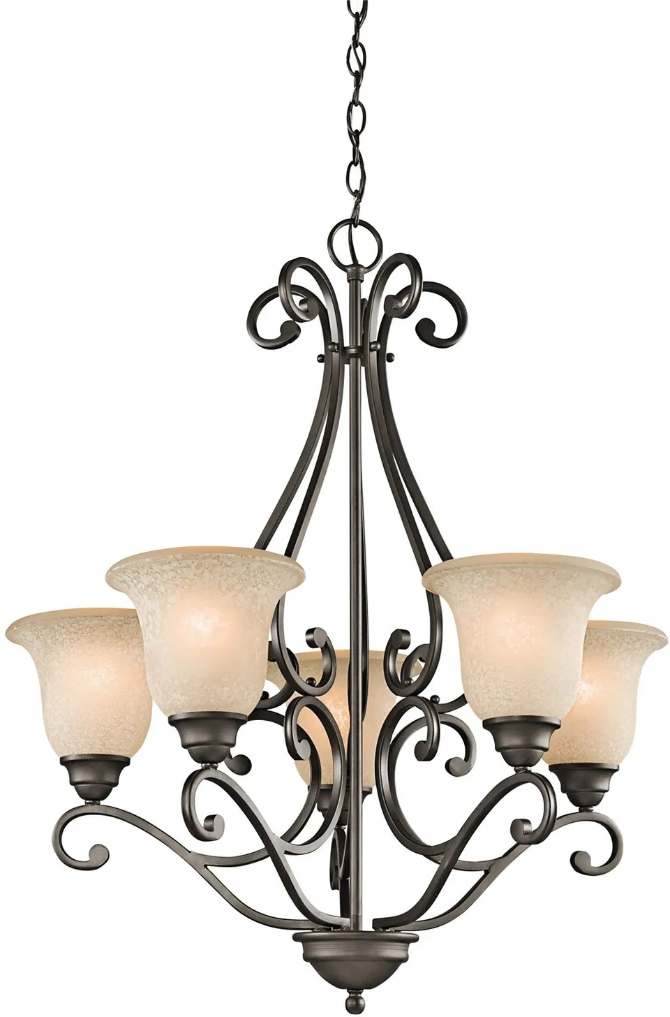 kichler-camerena-31-25-5-light-chandelier-olde-bronze-with-white-scavo-umber-tin image 1