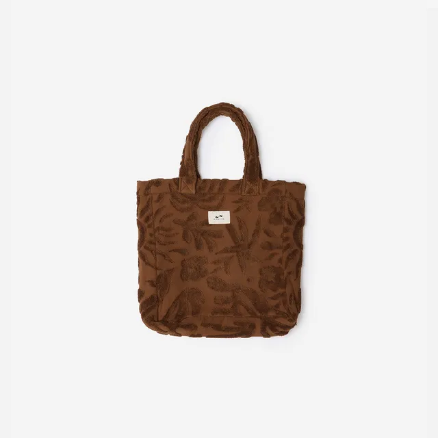 slowtide-sunny-sculpted-terry-tote-toast-quick-dry-beach-bag image 1