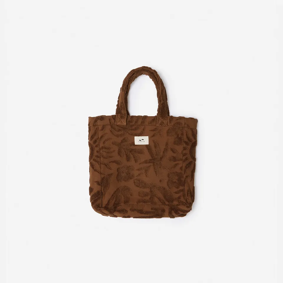 slowtide-sunny-sculpted-terry-tote-toast-quick-dry-beach-bag image 1
