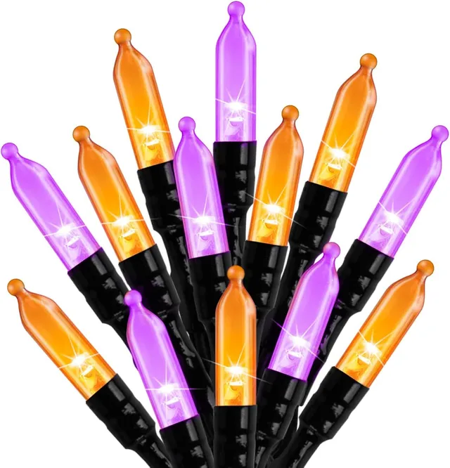 brightown-2-pack-33ft-plug-in-100-led-mini-orange-purple-lights-for-halloween-ch image 1