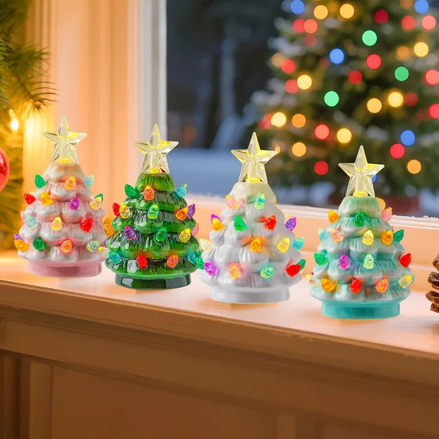 brightown-4-pack-4-3-inch-mini-ceramic-christmas-tree-night-light-with-star-topp image 1