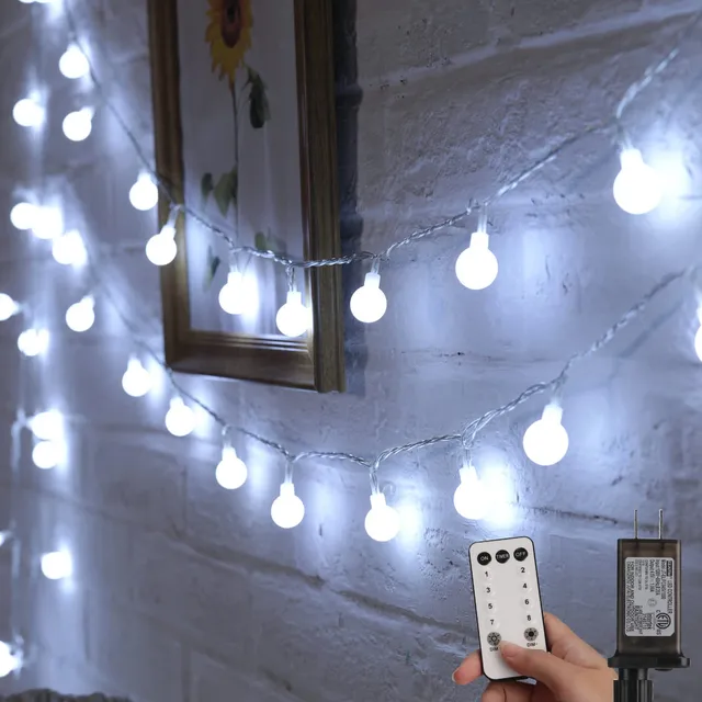 brightown-66ft-200-led-plug-in-globe-ball-string-lights-with-remote-for-bedroom- image 1