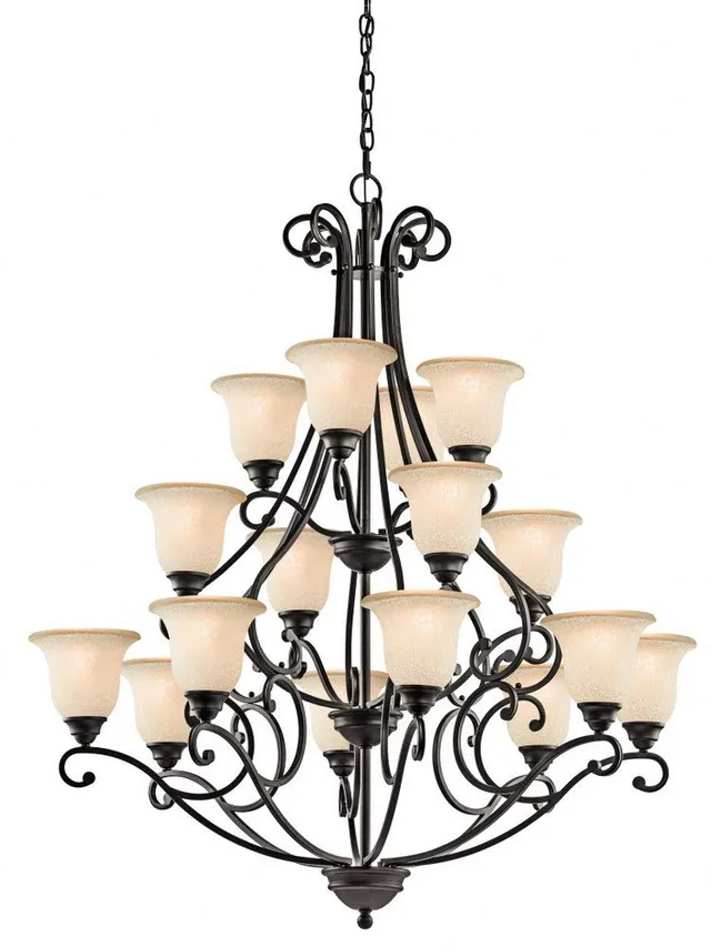 kichler-camerena-48-25-16-light-multi-tier-chandelier-white-scavo-glass-with-lig image 1