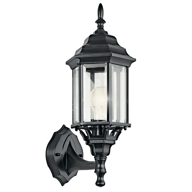 kichler-chesapeake-1-light-outdoor-wall-sconce-black-49255bk image 1